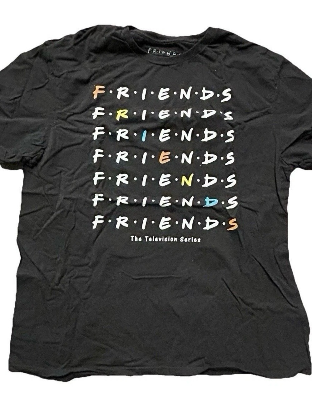 Friends Logo TV Show Television Series Black Short Sleeve T Shirt Size XL